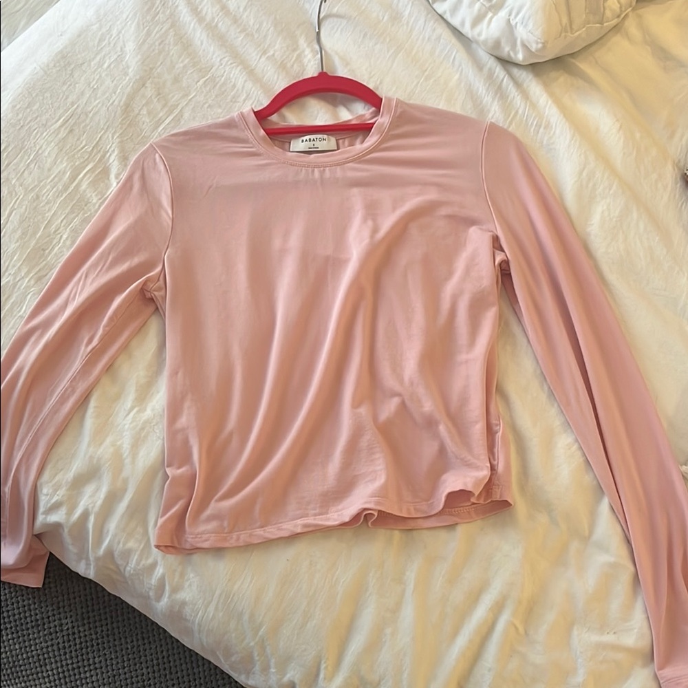 Aritzia Babaton Women's Pink Long Sleeve Top